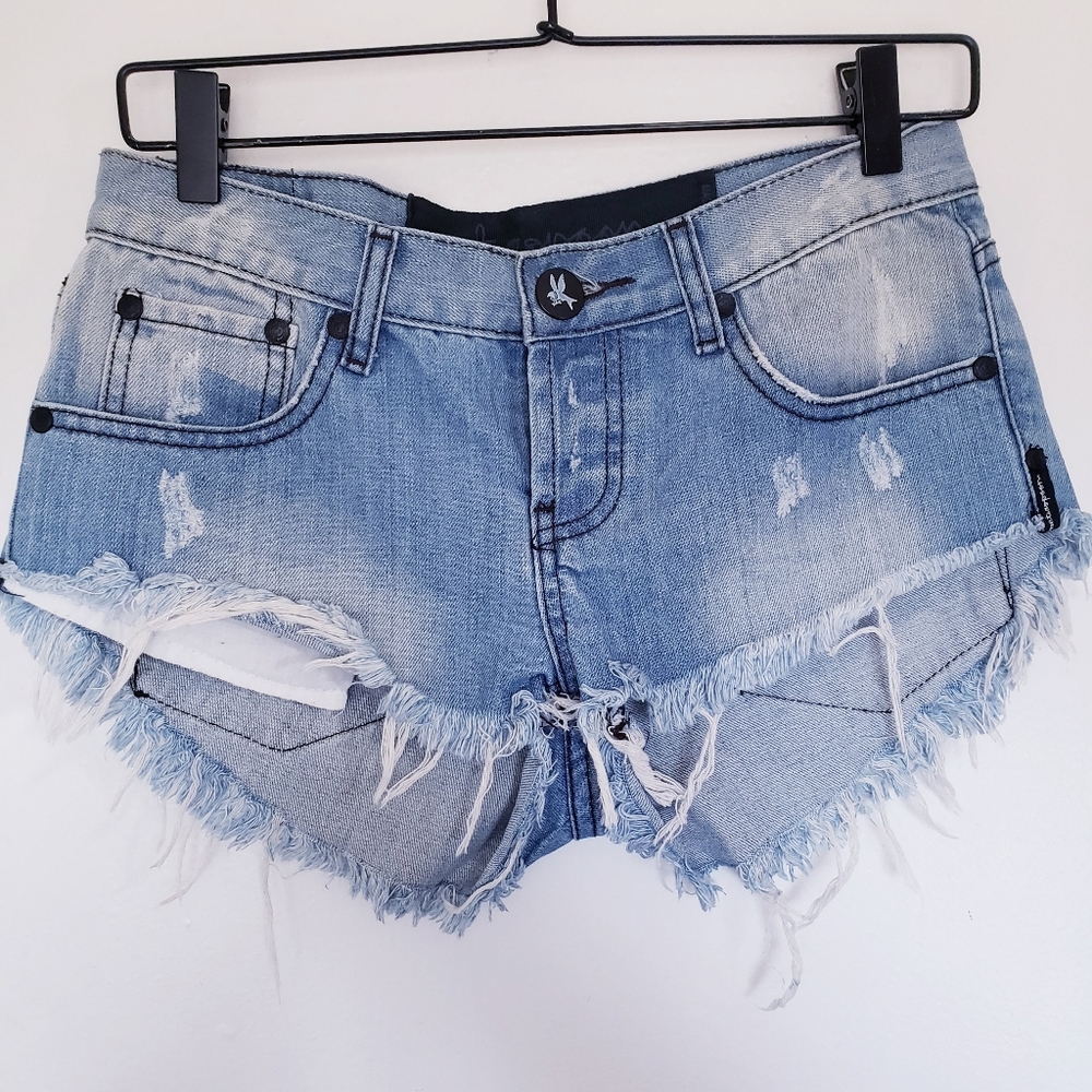 One Teaspoon Frayed Cut Off Shorts